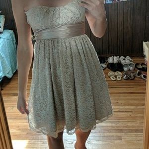 Beige colored homecoming dress